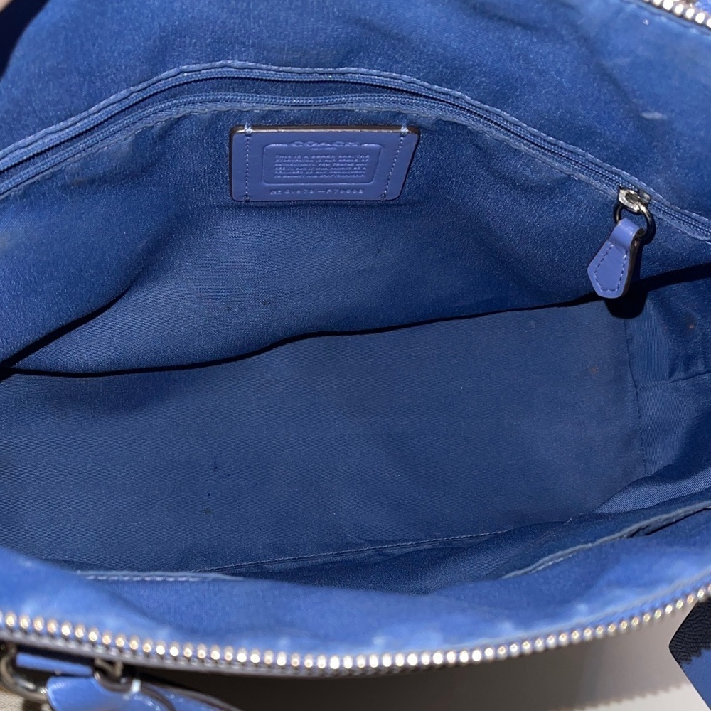Coach Large Royal Blue Leather Tote G1978-F79608 Striking Coach BIG - Picture 7 of 10